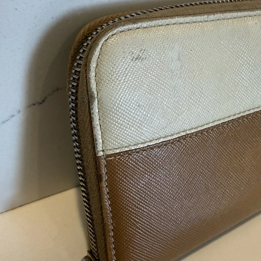 Used Prada Saffiano Leather Zip-Around Long Color Block Wallet - Picture 14 of 16